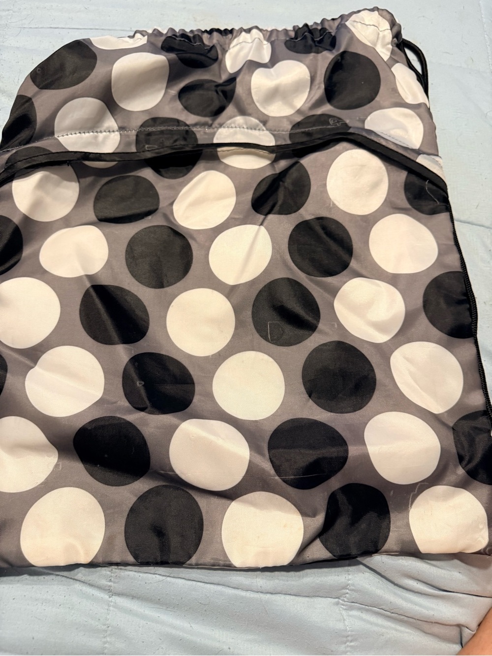 thirty-one Black and White Polka Dot Drawstring Backpack